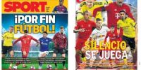 Otros dos diarios españoles con el anuncio del regreso futbolistico en algunos países de Europa.