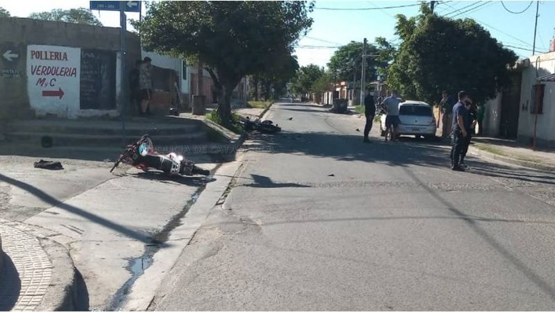Choque de motos: los conductores debieron ser asistidos