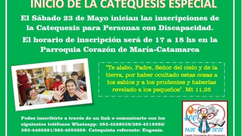Inician inscripciones para la catequesis especial