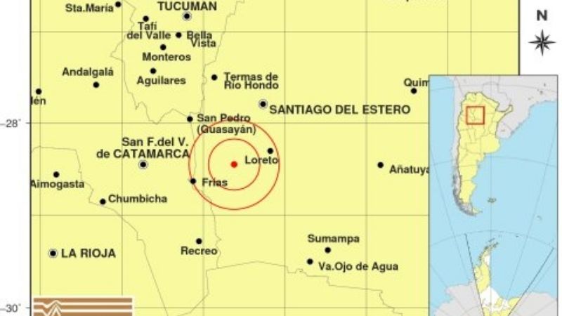 Fuerte sismo en Santiago del Estero se sintió en Catamarca