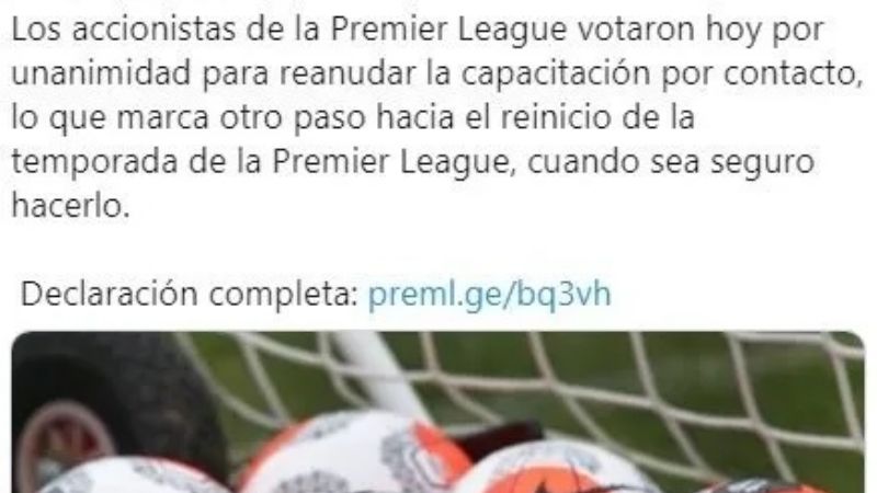 El regreso de la Premier League está cada vez más cerca