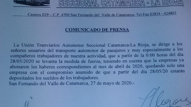 Se levanta el paro en el transporte