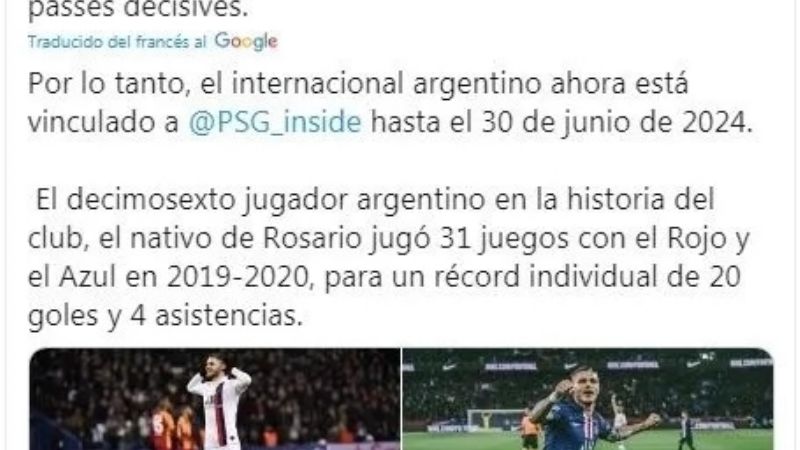 PSG oficializó la compra definitiva de Mauro Icardi