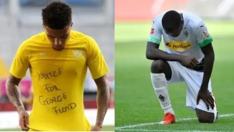 Emotivos festejos en la Bundesliga en memoria de George Floyd.