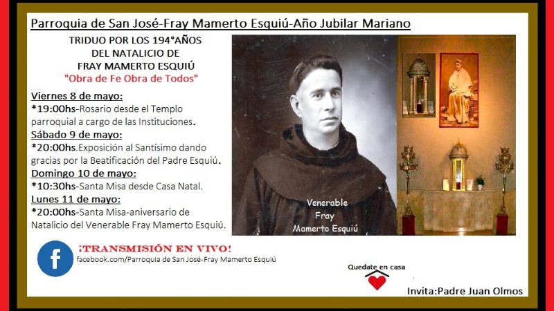 Triduo por los 194 años del natalicio de Esquiú