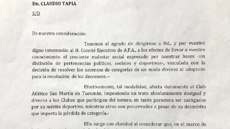 Diputados nacionales tucumanos apoyan ascenso de San Martín