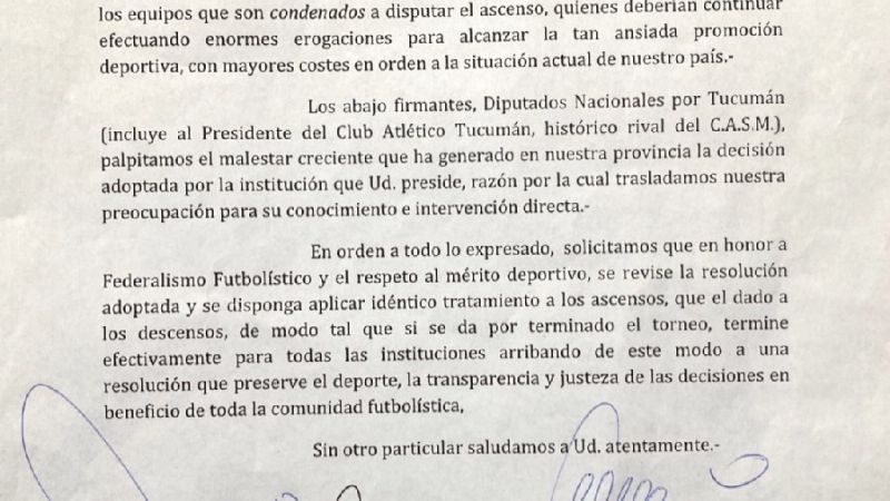 Diputados nacionales tucumanos apoyan ascenso de San Martín