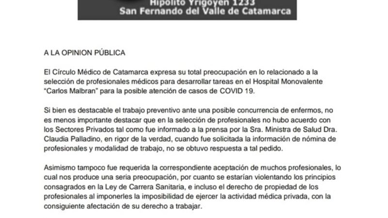 Médicos en alerta por la selección de profesionales