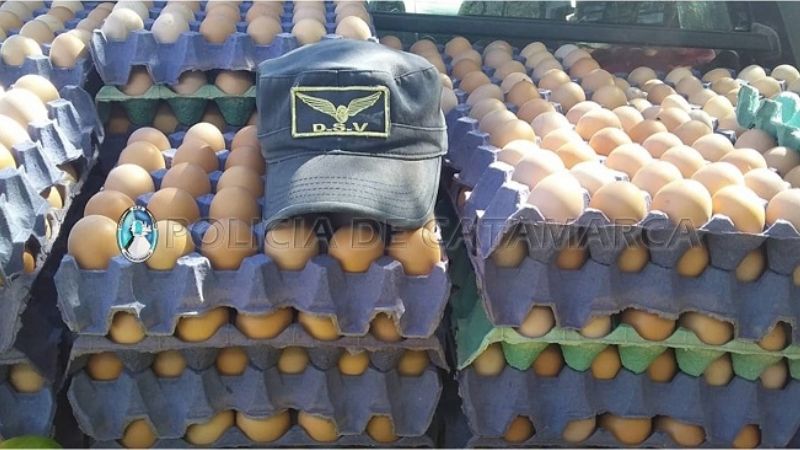 Le secuestraron 80 cartones de huevo