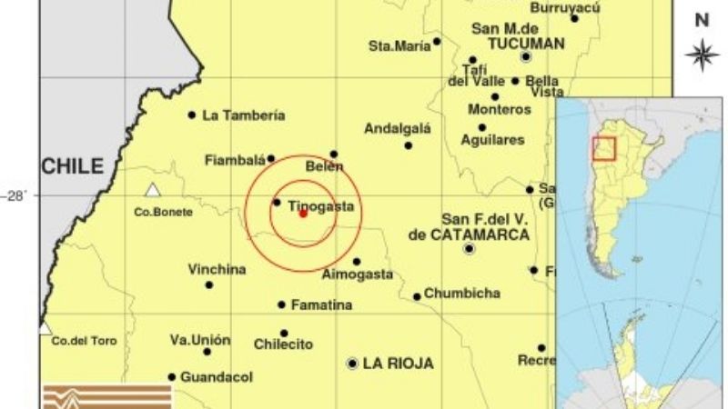Temblor cerca de Tinogasta