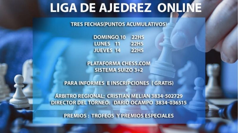 Este domingo se larga la “Liga de Ajedrez Online”