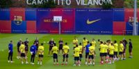 BARCELONA volvió a entrenar con todo su plantel, en conjunto.