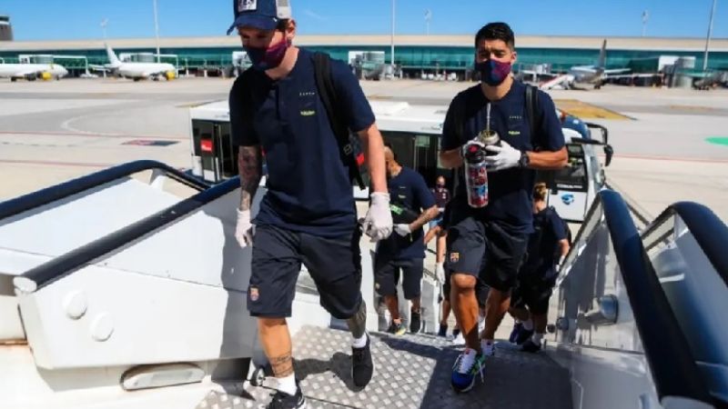 Estrictas medidas sanitarias en el vuelo de Barça a Mallorca