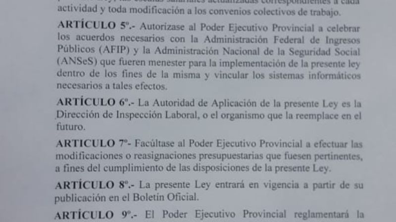 Media sanción al proyecto de recibos laborales