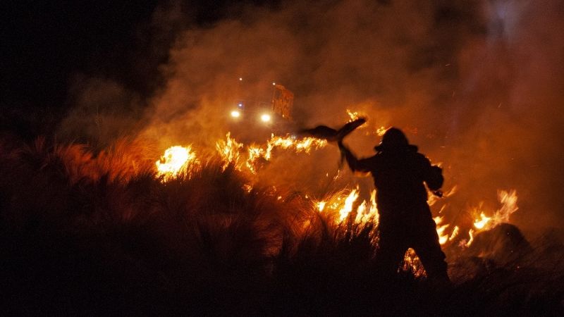 Gran incendio forestal en Ancasti