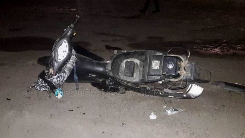 Se cayó de la moto en la ruta 38