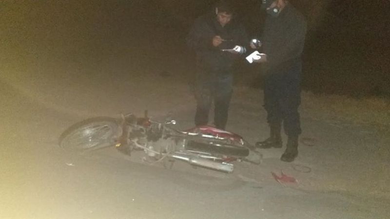 Se le cruzó un caballo, perdió la estabilidad y cayó a la calzada