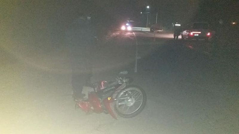 Se le cruzó un caballo, perdió la estabilidad y cayó a la calzada