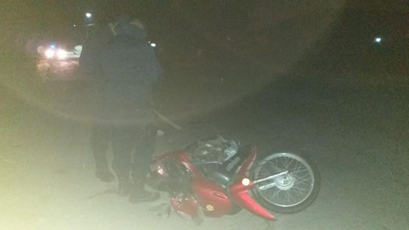 Se le cruzó un caballo, perdió la estabilidad y cayó a la calzada