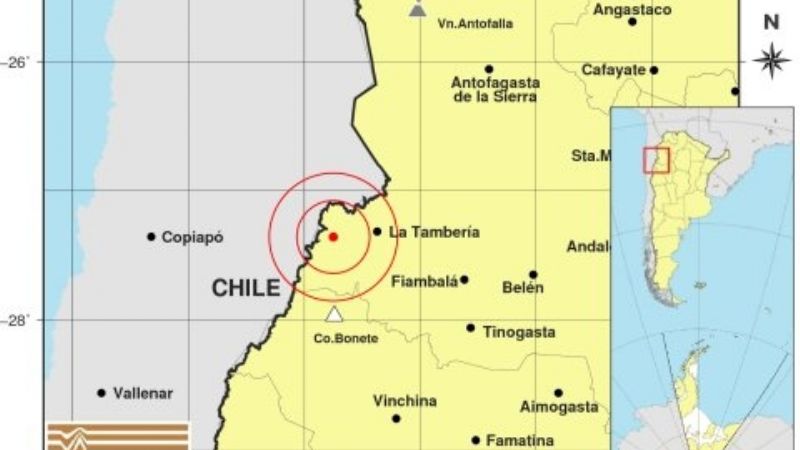 Temblor cerca del límite con Chile