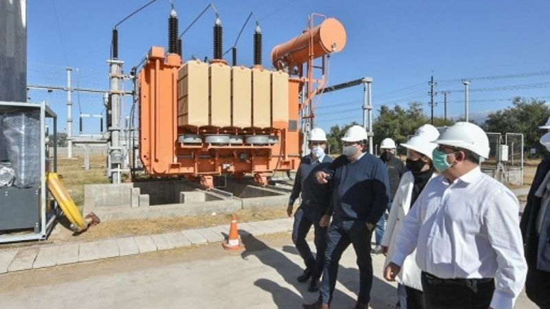 Jalil recorrió obra energética en Valle Viejo