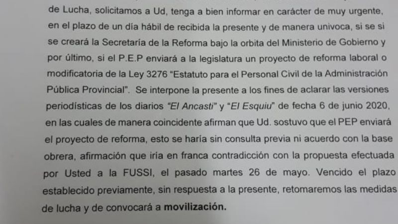 Gremios vuelven a la carga porque Jalil anticipó que esta semana envía el proyecto