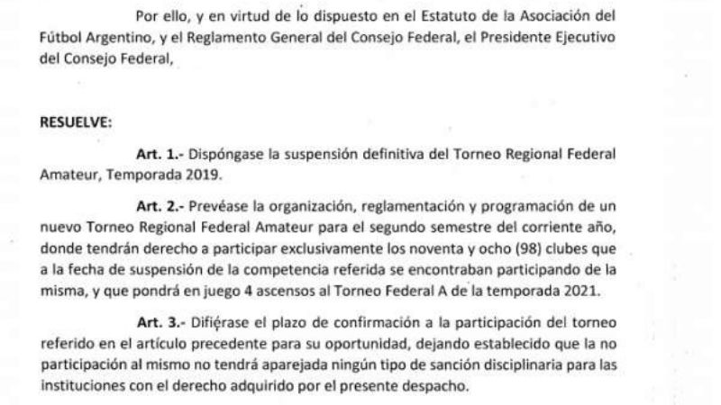 El Torneo Regional Federal retornaría en septiembre