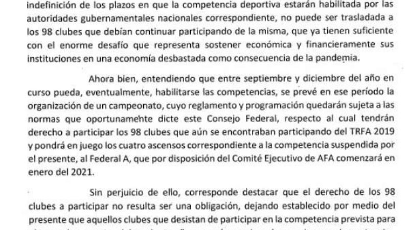 El Torneo Regional Federal retornaría en septiembre