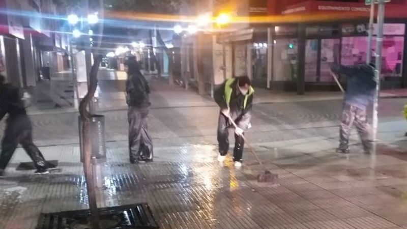 Limpieza de la peatonal