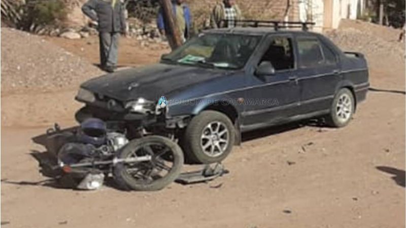 Chocaron un auto y una moto en Fiambalá