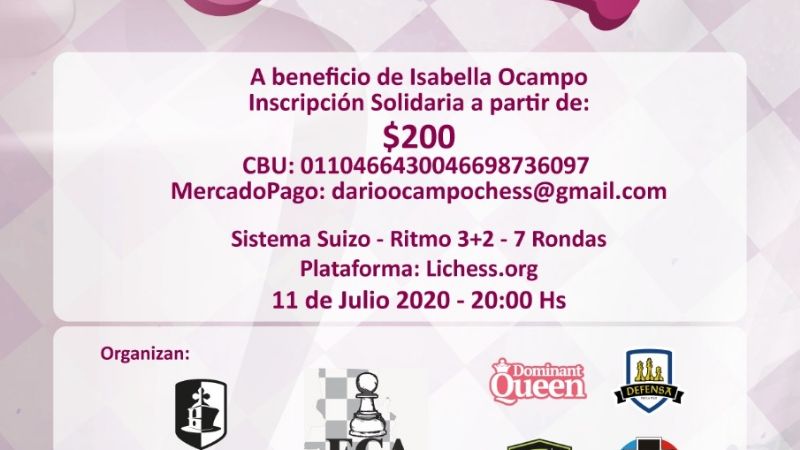 Nuevo torneo de ajedrez solidario "Por Isabella"