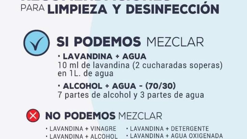 Limpieza del hogar con personas en aislamiento por COVID19