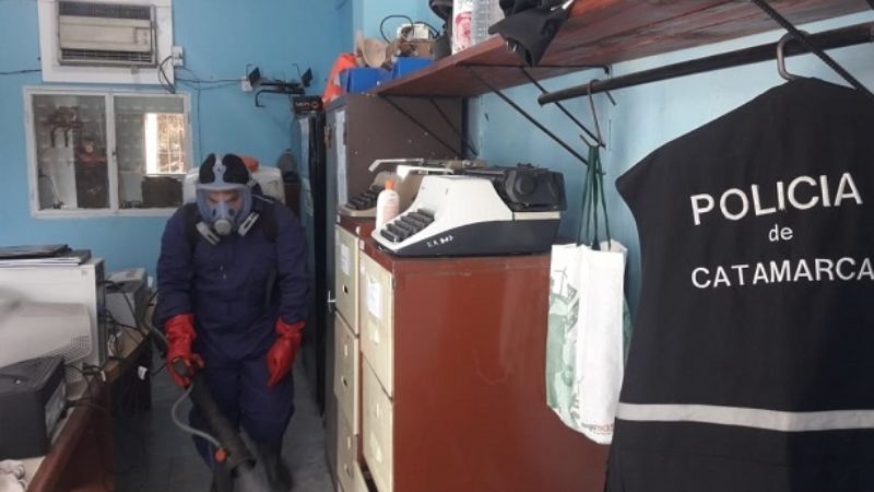 Intensa tarea de desinfección