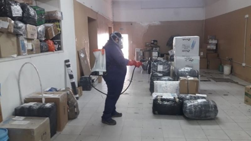 Intensa tarea de desinfección