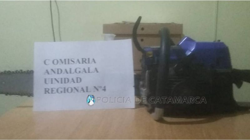 Arrestan a tres personas y recuperan una motosierra robada en Andalgalá