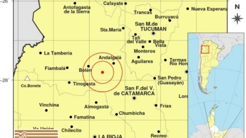 Temblor cerca de Andalgalá
