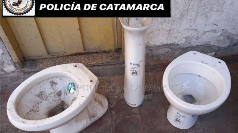 Robo de sanitarios en una obra en construcción