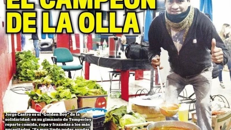 "Roña" Castro hizo de su gimnasio un comedor solidario