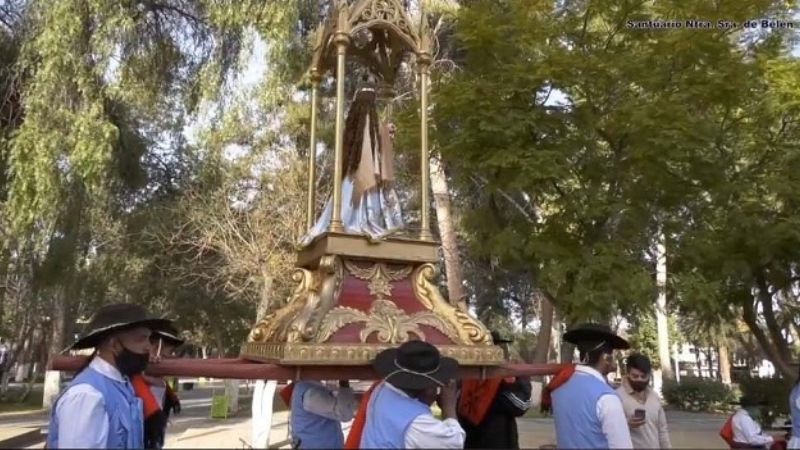Pese al aislamiento, en Belén realizaron la procesión de la Virgen
