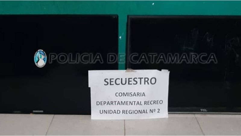 Recuperan dos televisores robados en Recreo