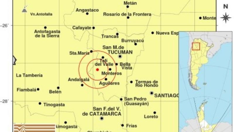 Temblor en Tucumán se sintió en Catamarca