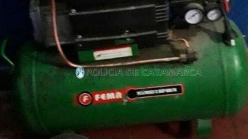 Recuperaron un compresor de aire sustraído