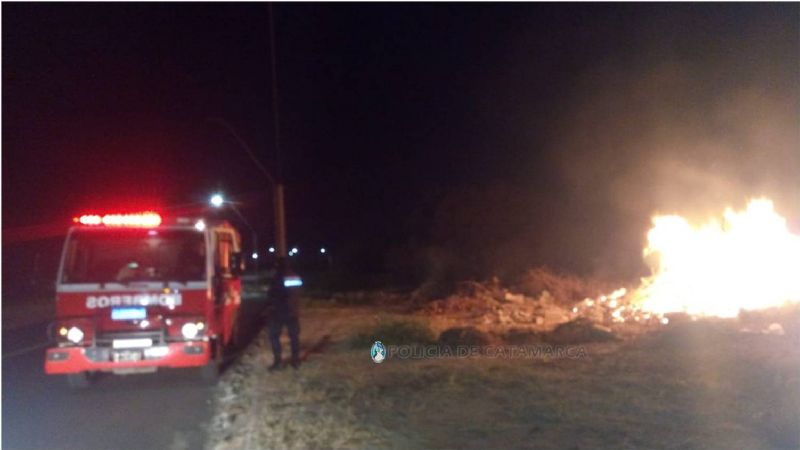 Incendio de pastizales en la Capital