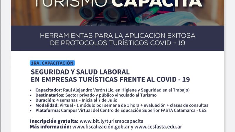 Capacitación virtual en Seguridad y Salud Laboral en empresas turísticas