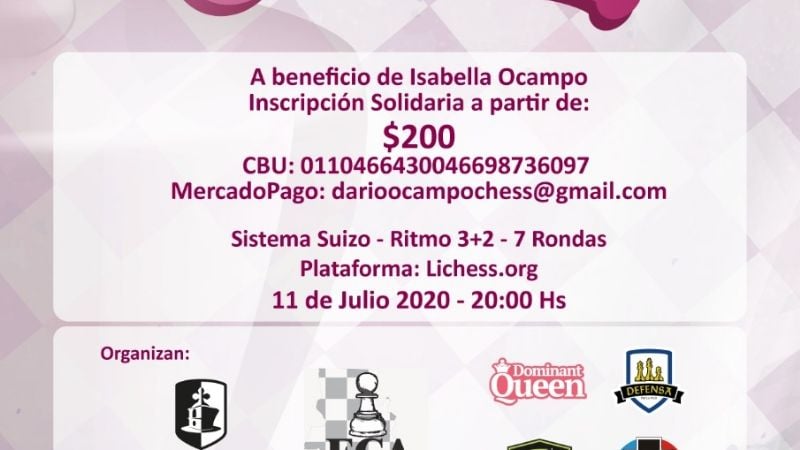 Nuevo torneo de ajedrez solidario "Por Isabella"