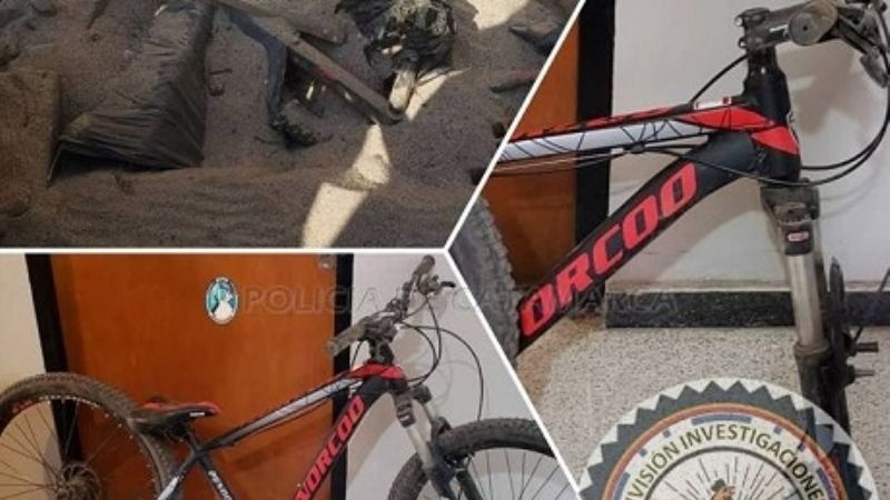 Enterrada en la arena encuentran un bici robada