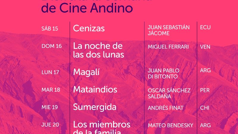 La semana de Cine Andino tendrá su edición online