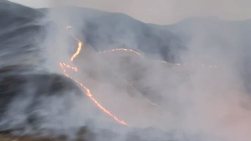 Impresionante avance de las llamas en El Crestón