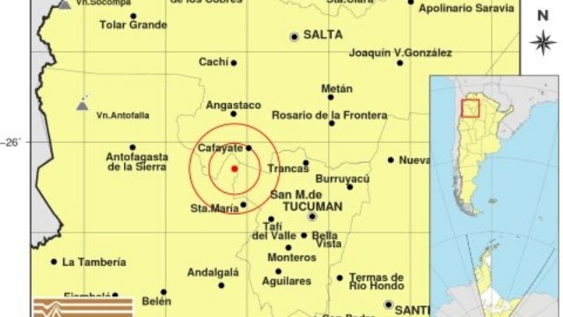 Sismo en el límite con Salta y Tucumán