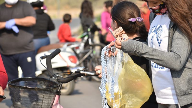 Vecinos participaron de peregrinación en bicicleta